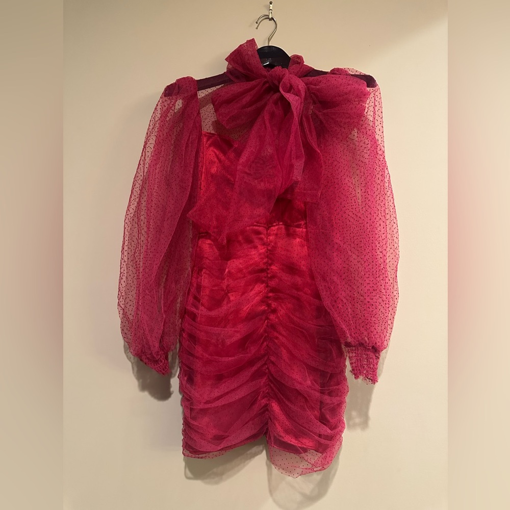 💖 NEW Zara Pink Organza Mini Dress – Size S